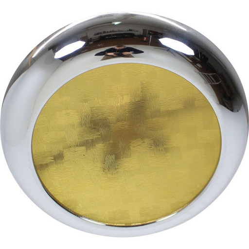 Suspension vintage bauhaus en verre et chrome par Josef Hurka pour Napako, Tchécoslovaquie 1940