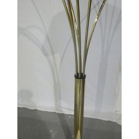 Image 1 of Lampadaire vintage Arco en laiton massif et marbre de Carrare à 6 branches, Italie 1970