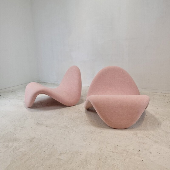 Image 1 of Paire de chaises Tongue vintage en tissu de laine par Pierre Paulin pour Artifort, 1960