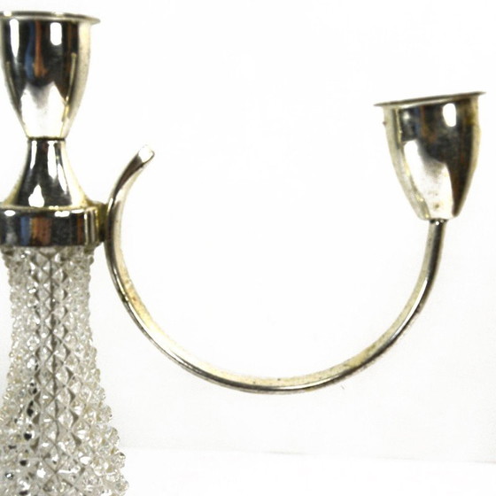 Image 1 of Bougeoir vintage à trois points en métal plaqué par La Pierre, France 1970