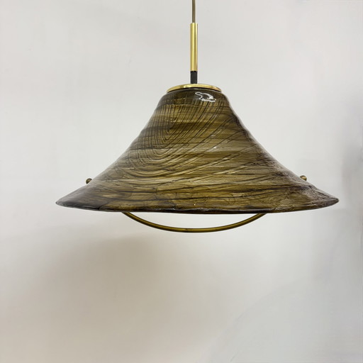 Lampe suspendue Mid Century Design Lucide avec détails en laiton 1970S