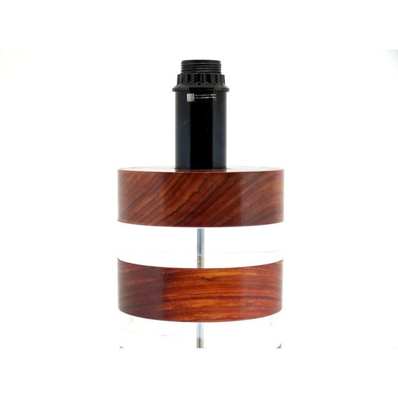 Image 1 of Lampe vintage en plexi et bois par Felice Antonio Botta, 1980