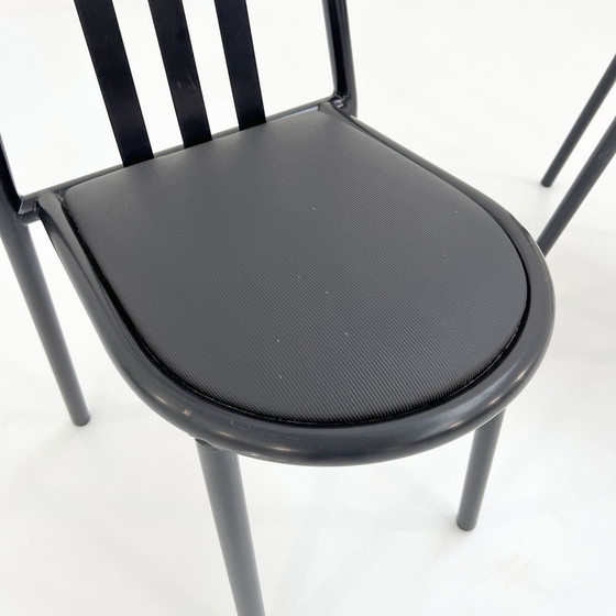 Image 1 of 4 Chaises n° 222 à assise noire par Robert Mallet-Stevens pour Pallucco, 1980S