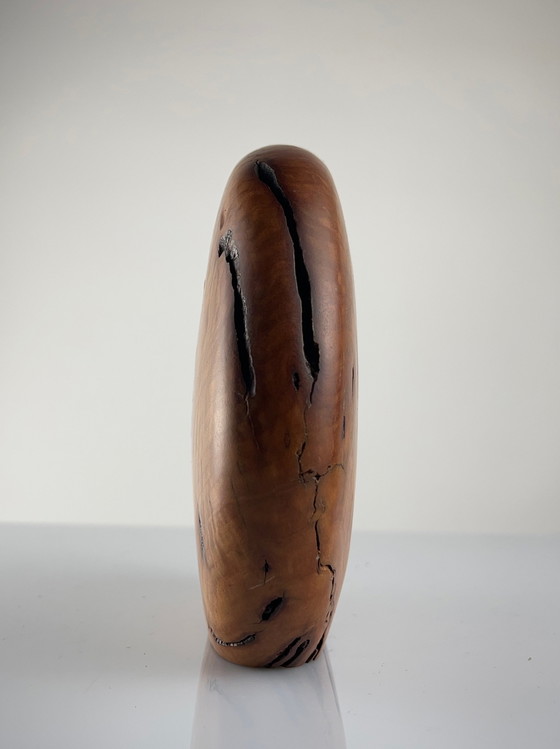 Image 1 of Blackbutt Burl Vase En Bois Avec Signature