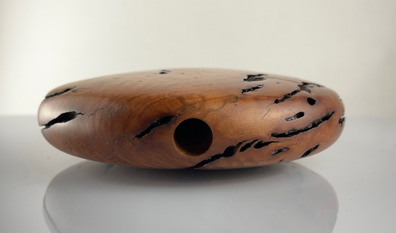 Image 1 of Blackbutt Burl Vase En Bois Avec Signature