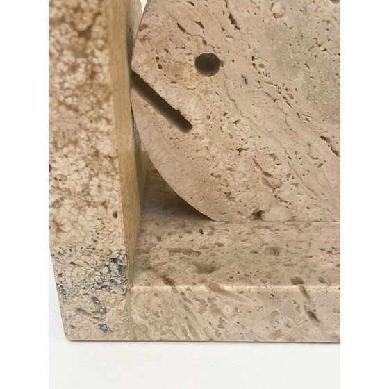 Image 1 of Paire de serre-livres en travertin vintage par Fratelli Mannelli, Italie, années 1970