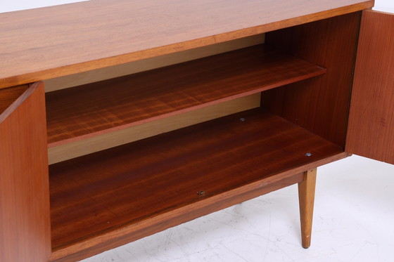 Image 1 of Vintage Sideboard années 60 | Mid Century tiroirs buffet noyer teck bois de rangement