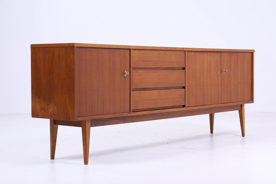 Image 1 of Vintage Sideboard années 60 | Mid Century tiroirs buffet noyer teck bois de rangement