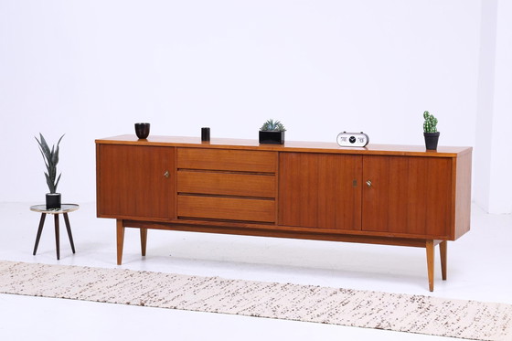 Image 1 of Vintage Sideboard années 60 | Mid Century tiroirs buffet noyer teck bois de rangement