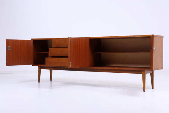 Image 1 of Vintage Sideboard années 60 | Mid Century tiroirs buffet noyer teck bois de rangement