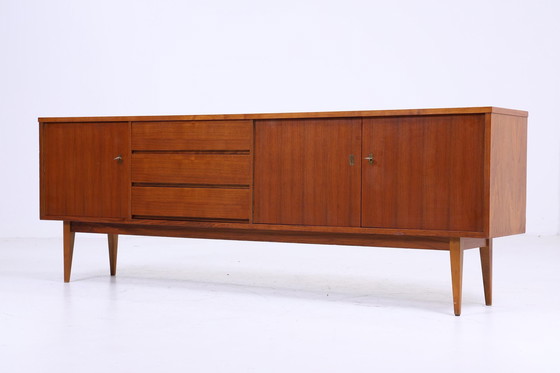 Image 1 of Vintage Sideboard années 60 | Mid Century tiroirs buffet noyer teck bois de rangement