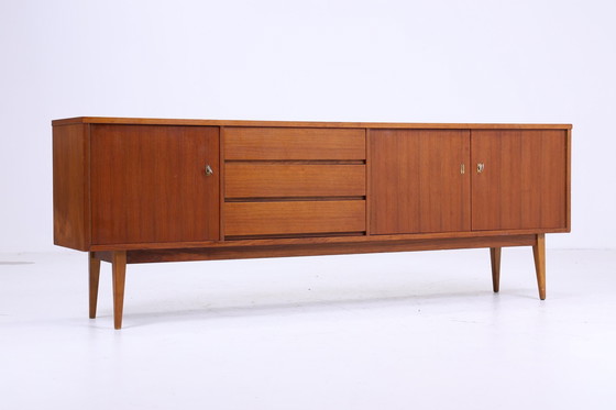 Image 1 of Vintage Sideboard années 60 | Mid Century tiroirs buffet noyer teck bois de rangement