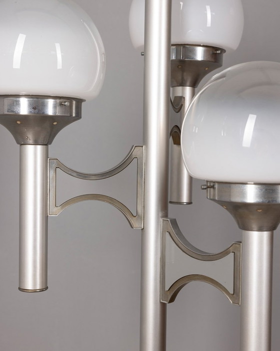 Image 1 of Lampadaire vintage 70S à trois lumières en verre style Sciolari