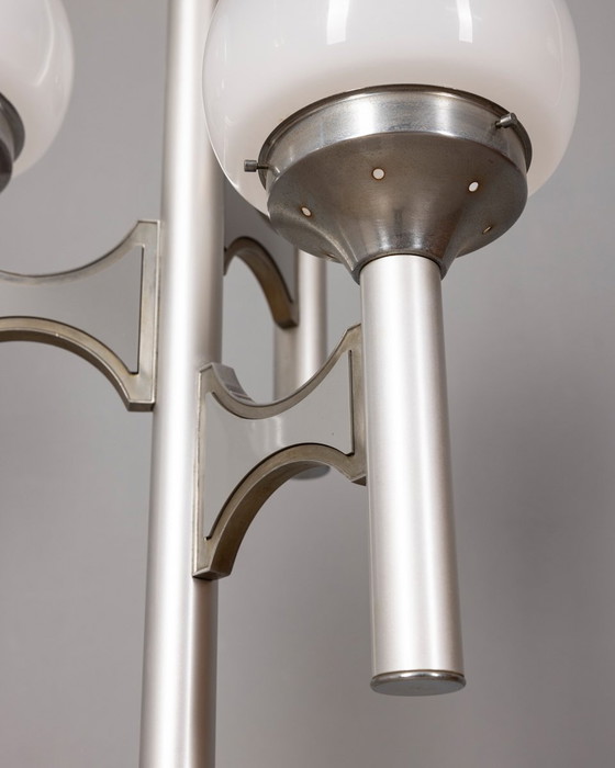 Image 1 of Lampadaire vintage 70S à trois lumières en verre style Sciolari