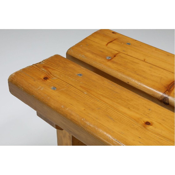 Image 1 of Banc vintage en pin par Charlotte Perriand pour Les Arc, France 1970