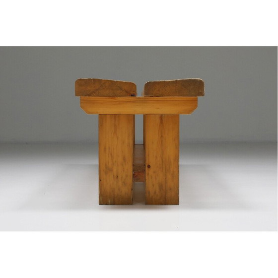 Image 1 of Banc vintage en pin par Charlotte Perriand pour Les Arc, France 1970