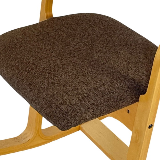 Image 1 of Peter Opsvik - Stokke - Actulum - Fauteuil à bascule ergonomique - Revêtement marron et cadre en bois