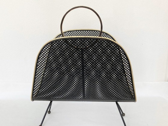 Image 1 of Porte-Revues • Métal Perforé • Laiton • Attribution Mathieu Matégot • 1950