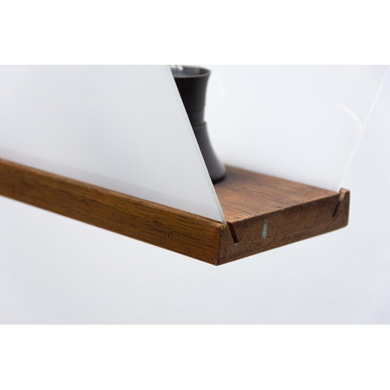 Image 1 of Lampe suspendue vintage en verre et hêtre pour Krásná Jizba, Tchécoslovaquie années 1950