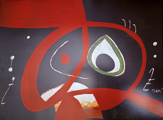 Image 1 of Joan Miró : "Tête". Signé dans la plaque.