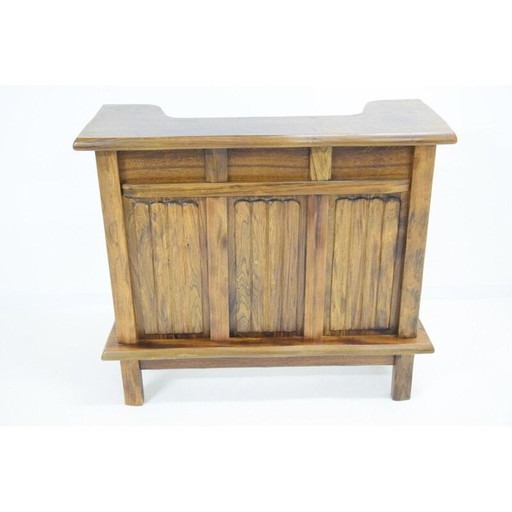 Bar vintage en orme massif, France 1980