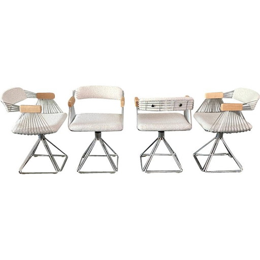 Ensemble de salle à manger vintage "Delta" en aluminium et chrome par Rudi Verelst pour Delta