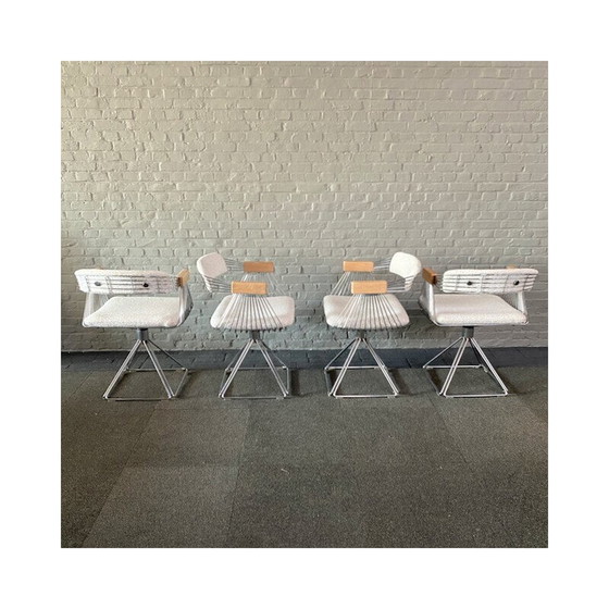 Image 1 of Ensemble de salle à manger vintage "Delta" en aluminium et chrome par Rudi Verelst pour Delta