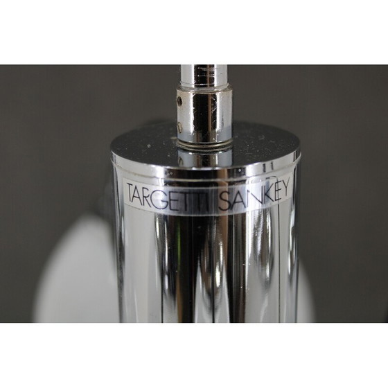 Image 1 of Lustre vintage italien en chrome et verre opalin par Targetti Sankey, 1970