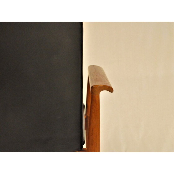 Image 1 of Finn Juhl Model 209 Diplomat Chair en teck et cuir noir par Cado - 1960s