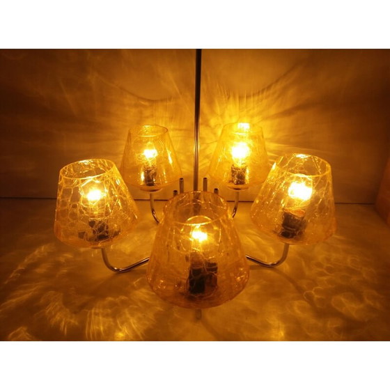 Image 1 of Lustre vintage en métal chromé, Tchécoslovaquie 1965