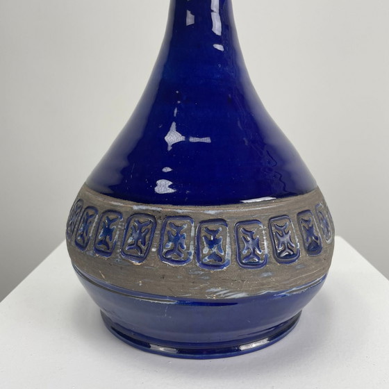 Image 1 of Lampe de table danoise en céramique bleue de 1950