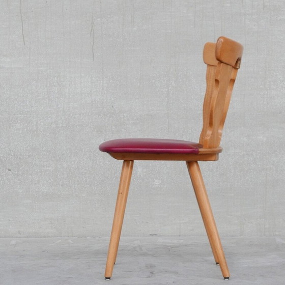 Image 1 of Ensemble de 22 chaises vintage Run café en bois et cuir, Hollande 1970