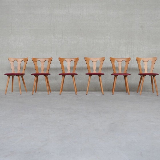 Image 1 of Ensemble de 22 chaises vintage Run café en bois et cuir, Hollande 1970
