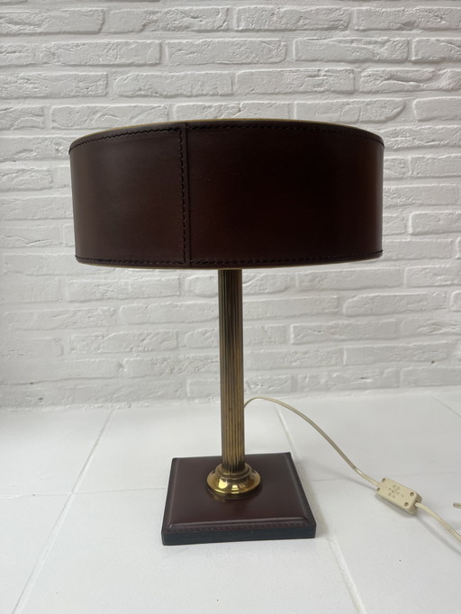 Lampe à poser en cuir