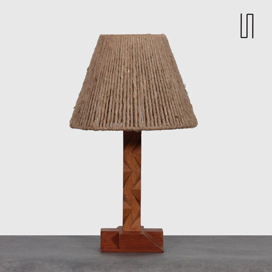 Image 1 of Lampe vintage en bois et corde, 1960