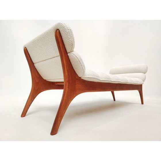 Image 1 of Lit de jour vintage en bois et tissu, Italie