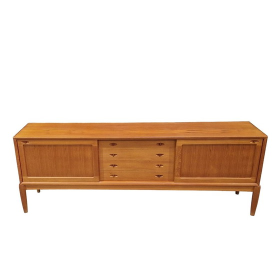 Image 1 of Buffet vintage en teck massif et placage de teck par Henry Walter Klein, Danemark 1960
