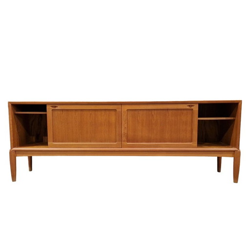 Buffet vintage en teck massif et placage de teck par Henry Walter Klein, Danemark 1960