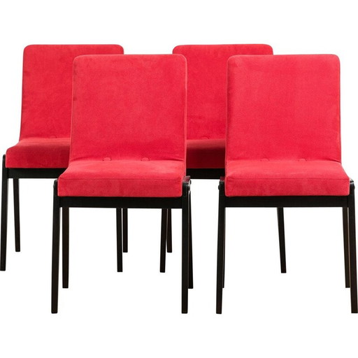Ensemble de 4 chaises de salle à manger AGA vintage par J. Chierowski, 1970