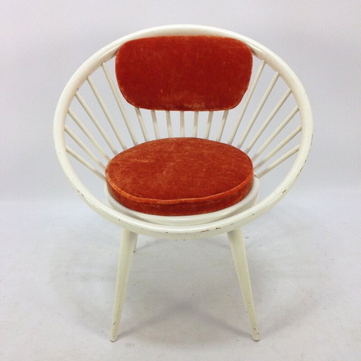 Fauteuil Circle rouge vintage par Antonio Viotto 1960s