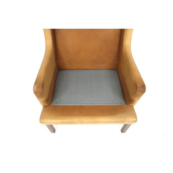 Image 1 of Fauteuil vintage en hêtre et cuir, Suède 1960