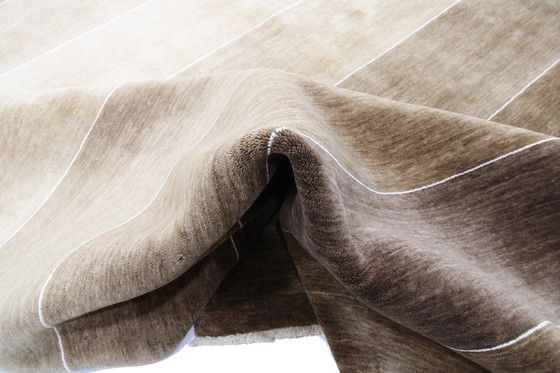 Image 1 of Tapis moderne Gabbeh Loom Unicolore noué à la main 346 X 252 cm Nouveau tapis