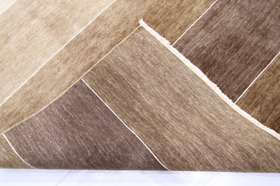 Image 1 of Tapis moderne Gabbeh Loom Unicolore noué à la main 346 X 252 cm Nouveau tapis