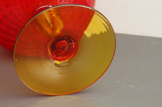 Image 1 of Grand verre rouge rubis, vase Mid Century