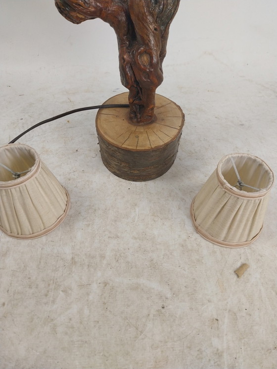 Image 1 of 1 X Lampe de table française brutaliste de Grapevine 1970's