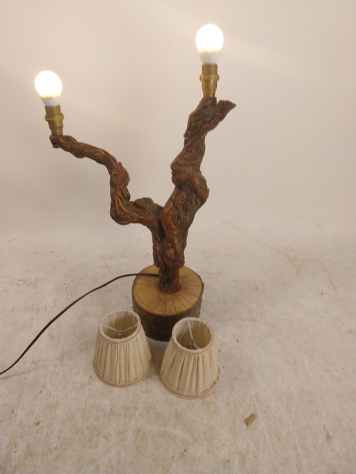 1 X Lampe de table française brutaliste de Grapevine 1970's