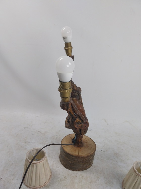 Image 1 of 1 X Lampe de table française brutaliste de Grapevine 1970's