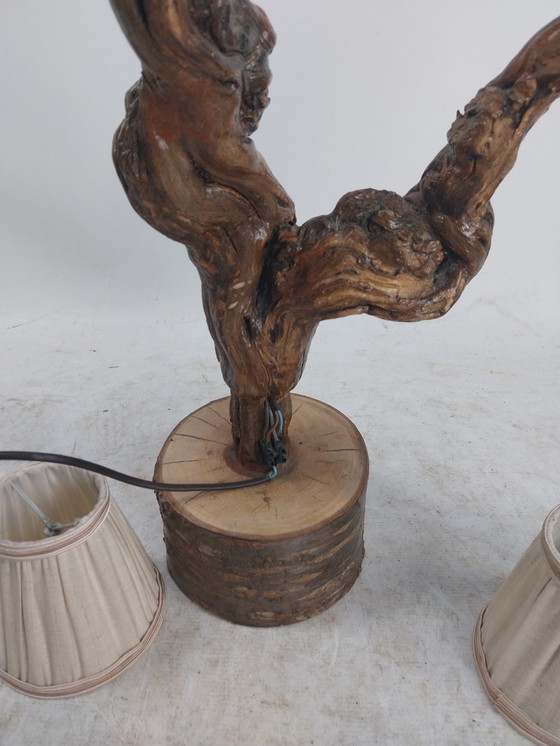 Image 1 of 1 X Lampe de table française brutaliste de Grapevine 1970's