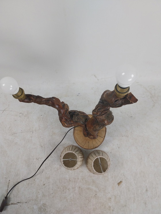 Image 1 of 1 X Lampe de table française brutaliste de Grapevine 1970's