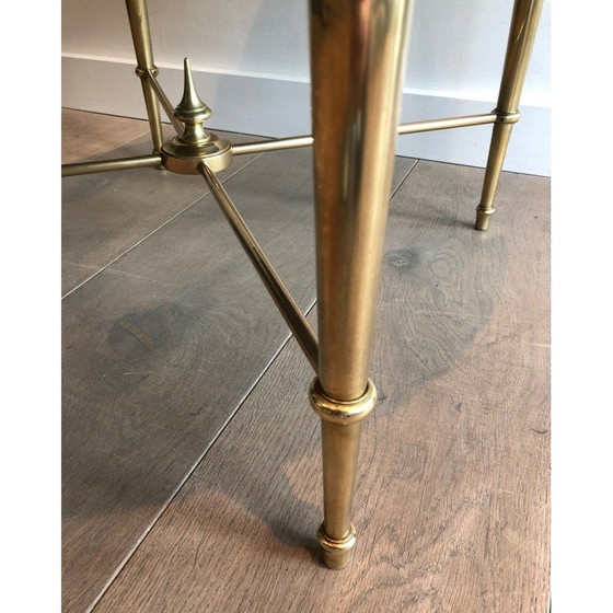 Image 1 of Table basse ronde vintage en laiton de la Maison Ramsay, années 1940